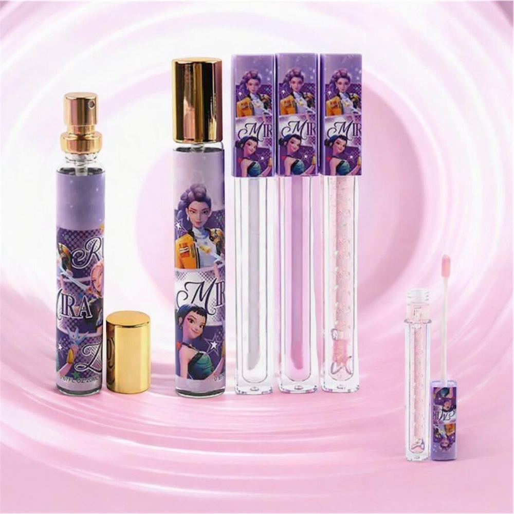 Purple & Clear Lip Gloss Trio - Shimmery Pink and Clear Gloss Set